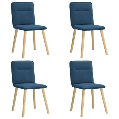 Afbeelding van vidaXL Eetkamerstoelen 4 st stof blauw