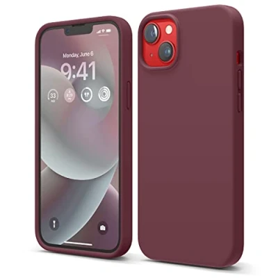 Afbeelding van elago Liquid Silicone Hoesje Compatibel met iPhone 14 Plus Case (6.7&quot;), Premiesilicone, Full Lichaamsbescherming 4 Layer Schokbestendige Geval, Antikras Zachte Microfiber Voering (Bordeaux)