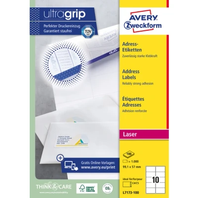 Afbeelding van Etiket Avery L7173 100 99.1x57mm wit 1000stuks