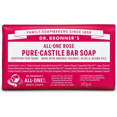 Afbeelding van Dr. Bronner ́s PURE Natural SOAP 140G Zeep, Dames, Maat: 140 g, Rose