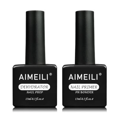 Afbeelding van AIMEILI 2 x 15 ml Nail Dehydrator en Primer Set Air Dry voor Acrylnagels Gelnagels Prep
