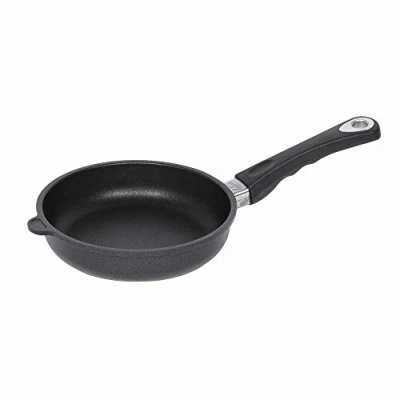 Afbeelding van AMT Gastroguss Koekenpan 20 cm Ø, 5 hoog, stevige steel, niet geschikt voor inductie, Lotan® antiaanbakafwerking, gietijzeren pan (gegoten aluminium), AMZN 520