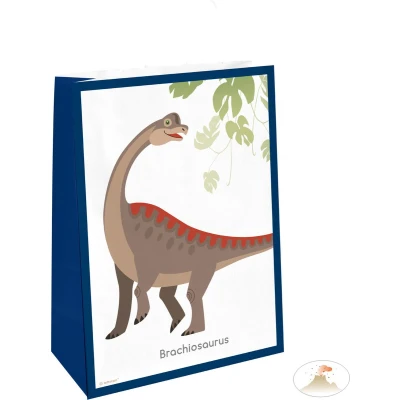 Afbeelding van Traktatiezakjes Happy Dinosaurus met stickers 4 stuks