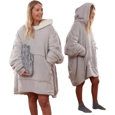 Afbeelding van Sienna Hoodie Deken Draagbaar met Ultra Soft Sherpa Voering Warm Gezellige Oversized Thermische Gooi Hoodie, One Size Past Alle Gift
