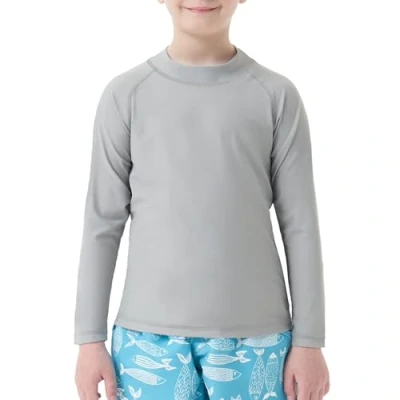 Afbeelding van MEETWEE Badpak voor kinderen, Rashvest, lange mouwen/kort, UPF 50+ zonwering, Rash Guard 5 15 jaar, grijs, mouwen, 14 Jaren