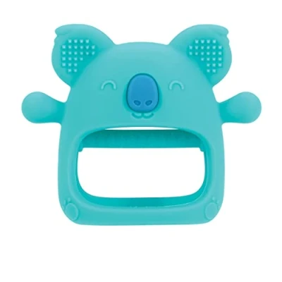 Afbeelding van Nuby Wanten bijthandschoenen van siliconen BPA vrij koala blauw 3 maanden