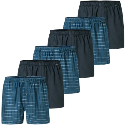 Afbeelding van Schiesser 6ER PACK WEB Boxershorts Dunkelblau blau, Heren, Maat: Small, blau