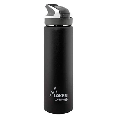 Afbeelding van Laken herbruikbare thermische fles top van roestvrij staal met automatische dop en veiligheidssluiting, 750 ml, zwart