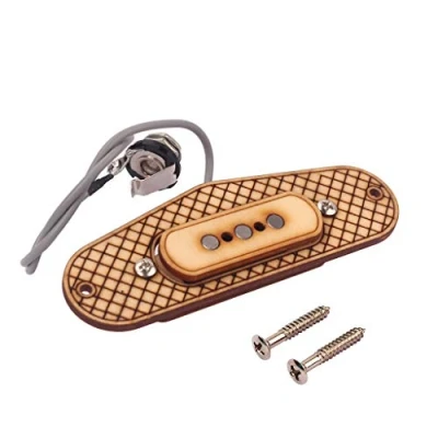 Afbeelding van Alnicov 3 String Gitaar Pickup Maple Hout Humbucker Met 6.35Mm Jack Voor Sigarettendoos
