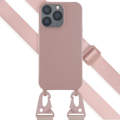 Afbeelding van Apple iPhone 13 Pro Hoesje Siliconen en TPU (zacht) Selencia Softcase/Koordhoesje/Backcover Roze Telefoonhoesje