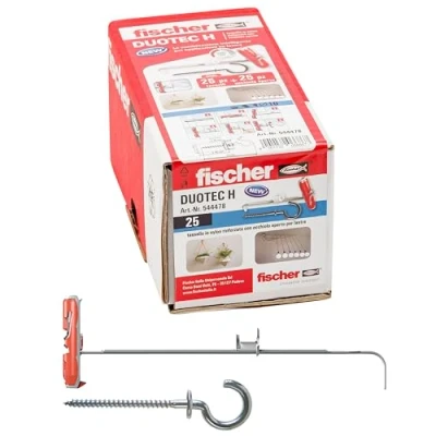 Afbeelding van Fischer Gipsplaatpluggen Duotec 10 H met open ogen, grijs, mm haken