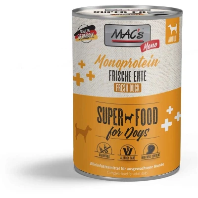 Afbeelding van MAC’s Hondenvoer Natvoer Blik Mono Sensitive Eend 6 x 400g