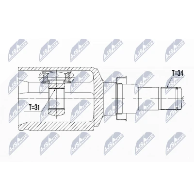 Afbeelding van Homokineet reparatie set, aandrijfas NTY NPW DW 021