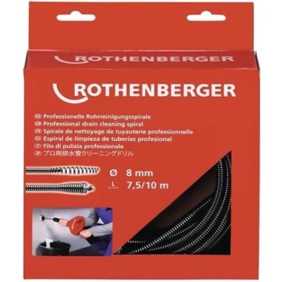 Afbeelding van Rothenberger Spiraalgereedschap lengte 7,5 m spiraal d. 8 mm met gereedschapskoppeling en kern 1 stuk 72425