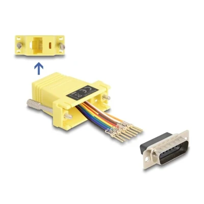 Afbeelding van Delock D Sub 15 Pin Stecker zu RJ45 Buchse Montagesatz gelb HQ produ