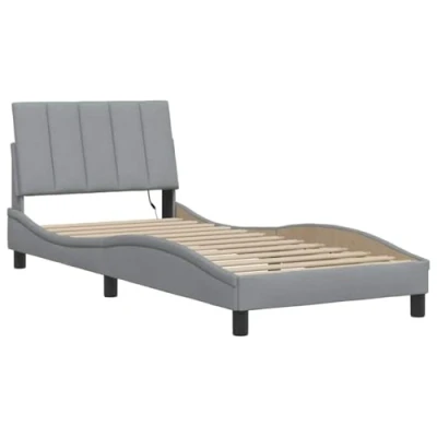 Afbeelding van Bedframe stof lichtgrijs 90x190 cm