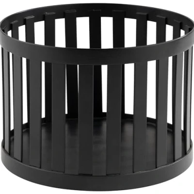 Afbeelding van APS 15336 mand &quot;APS PLUS&quot;, opbergmand, roestvrij staal, zwart, Ø 15 cm, hoogte 10,5 cm