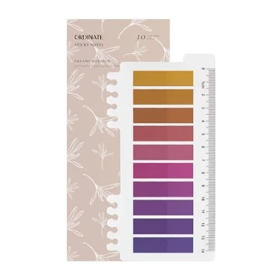 Afbeelding van Ordinate 200 stuks sticky notes, transparante zelfklevende notitieblaadjes om te markeren, plakstrip, bladwijzers, esthetische notitieblaadjes, volledige kleur gradient (C