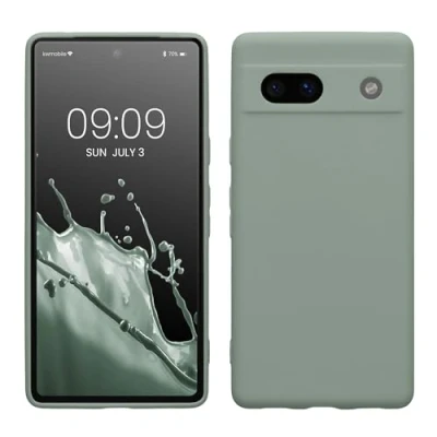 Afbeelding van kwmobile telefoonhoesje geschikt voor Google Pixel 7a Hoesje smartphone Precisie camera uitsnede In Regenwashed groen