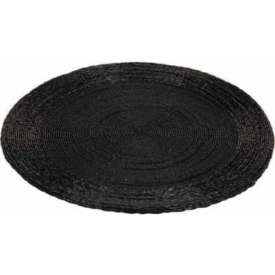 Afbeelding van 1x stuks placemats/onderleggers zwart rond D35 cm Placemats