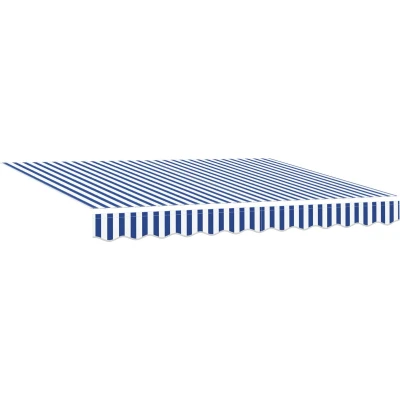 Afbeelding van vidaXL Luifel Vervangdoek voor 3.5m x 2m Frame Blauw en Wit