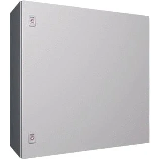 Afbeelding van Rittal ax wandkast 1 deur 760x760x300 mm bxhxd plaatstaal met montageplaat wartelplaat onder knevelsluiting ral 7035 1073000