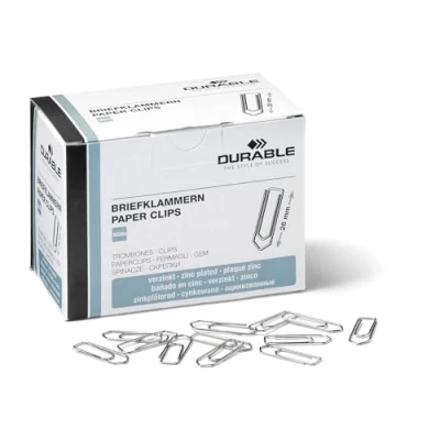 Afbeelding van Durable Paperclips 26 mm verzinkt pak van 1000, zink