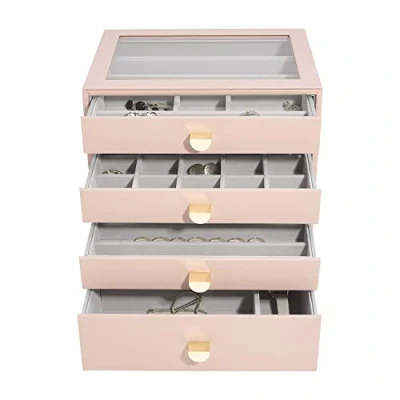 Afbeelding van Stackers Blush Classic juwelendoosje Set van 4 (met drawers)