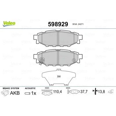 Afbeelding van Valeo Remblokset 598929