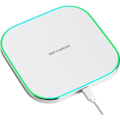 Afbeelding van Strex Draadloze Oplader 15W Inclusief Kabel QI Snellader Wireless Charger Fast LED Indicatie Wit