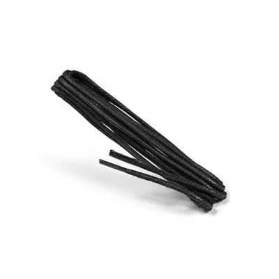 Afbeelding van Kaps Gewaxte ronde Dunne Veters, 2 mm kwaliteit 100% katoenen veters voor casual en modieuze schoenen, gemaakt in Europa, 1 paar, veel mooie kleuren lengtes (60 cm 24 inch 3 tot 4 oogparen / 91 Zwart)