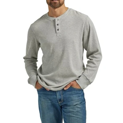 Afbeelding van Wrangler Authentics Henley met lange mouwen voor heren, Licht Heather Grijs, M