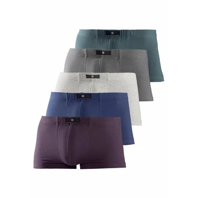 Afbeelding van H.I.S Boxershorts donkerblauw / lichtgrijs donkergrijs grasgroen donkerlila