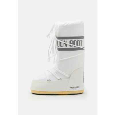 Afbeelding van Moon Boot ICON Unisex Veterlaarzen, Maat: 35 38, White Imitatieleer/ textiel