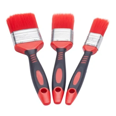 Afbeelding van Fit For The Job Loss Free verfkwast met zachte greep set van 3 voor een soepele afwerking zonder haarverlies emulsie, glans, zijdeglans op muren, plafonds, houtwerk, metaal