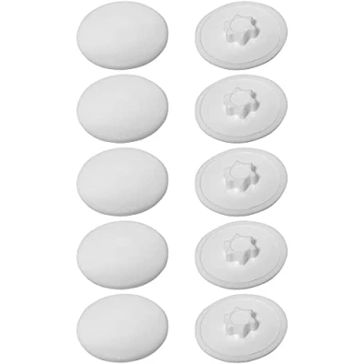 Afbeelding van cyclingcolors 10 x afdekkappen voor torx schroeven, schroefafdekking schroefdoppen kunststof, wit, T10, 12 mm