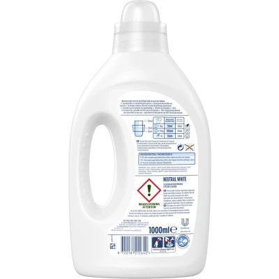 Afbeelding van Neutral Vloeibaar Wasmiddel Witte Was 1 Liter 20 wasbeurten