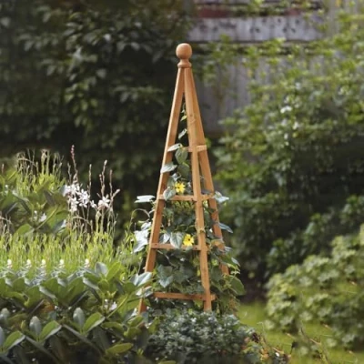 Afbeelding van Garden Mile Grote Tuin Houten Obelisk of Boog, Outdoor Heavy Duty Sterk Voor Rozen Klimplanten Ondersteuning Structuur Decoratie Sier (Obelisk Tan 1,9 m)