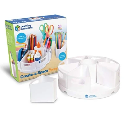 Afbeelding van Learning Resources Create a Space Opslag Centrum Schrijfwaren Organisator 10 Stuk Set, Wit