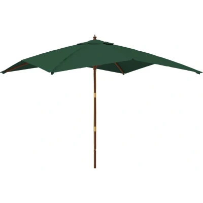 Afbeelding van Parasol met houten paal 300x300x273 cm groen
