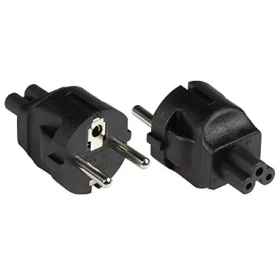 Afbeelding van Good Connections® Stroomadapter geaarde stekker type E+F (CEE 7/7, recht) aan klaverblad bus C5 (recht) netadapter/stekkeradapter/voedingsadapter ZWART, PA 0005S