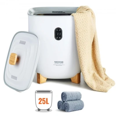 Afbeelding van VEVOR handdoekwarmer 25 l, emmer met 2 verwarmingsmodi, 20/40/60/90 minuten automatische uitschakeling, onderste verwarmingskolommen, LED scherm, grote voor badkamer,