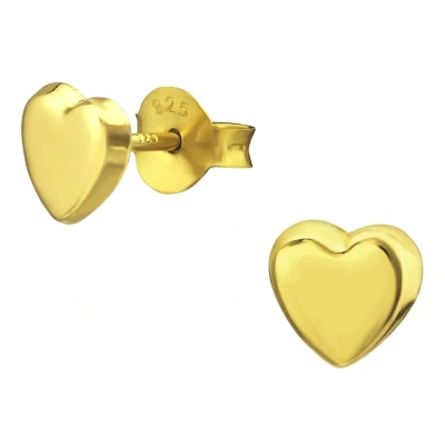 Afbeelding van JoyS Zilveren hartje oorbellen 6.5 mm 14k goudplating