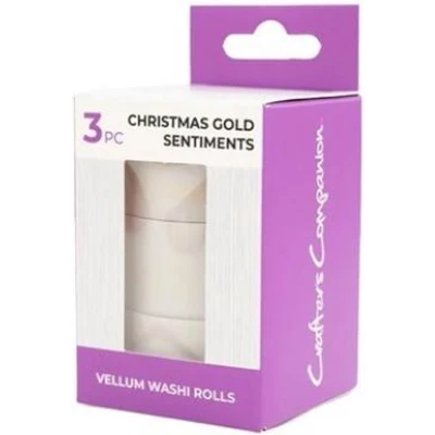 Afbeelding van CC Vellum Washi Tapei Rolls Christmas Gold Sentiments