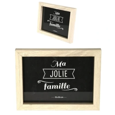 Afbeelding van HOME DECO FACTORY Ensemble Cadre Photo Multiples Differentes Decoration Mural Bois Noir Blanc Marron