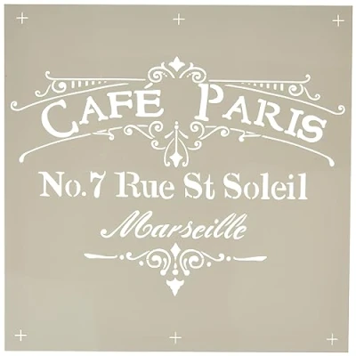 Afbeelding van RAYHER HOBBY 38904000 sjabloon Café Paris, 30,5 x cm, polyester, SB Btl 1 stuk, grijs