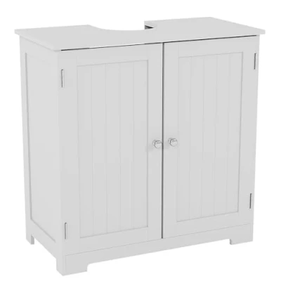 Afbeelding van Bath Vida Priano Badkamerkast voor onder de wastafel, vloerstaande opbergkast, wastafelmeubel, wit