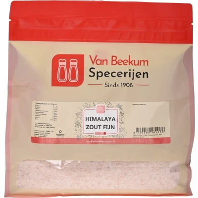 Afbeelding van Van Beekum Specerijen Himalaya Zout Fijn 2 kilo (hersluitbare stazak)