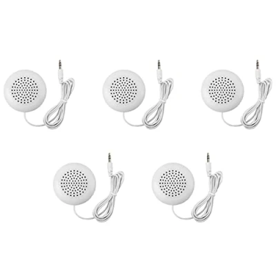 Afbeelding van BRIUERG 5X Mini Wit 3 5mm Kussen Speaker voor CD Radio Mp3 speler