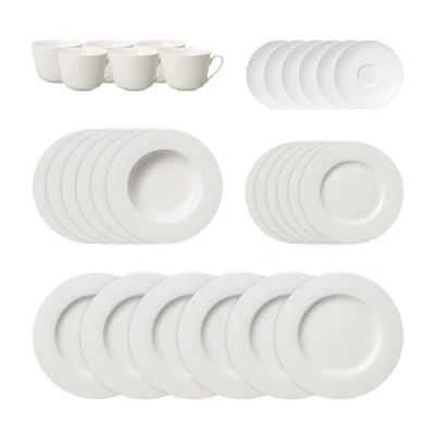 Afbeelding van Villeroy &amp; Boch 10 1380 8151 Twist Serviesset, Porselein, 6 Delig, Wit